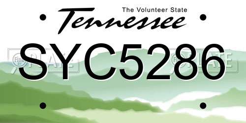 SYC5286 Tennessee License Plate