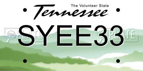 SYEE33 Tennessee License Plate