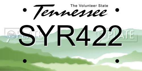 SYR422 Tennessee License Plate
