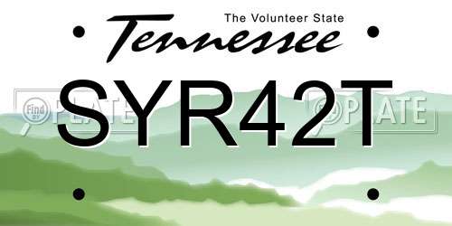SYR42T Tennessee License Plate