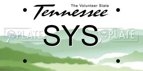 SYS Tennessee License Plate