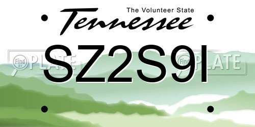SZ2S9I Tennessee License Plate