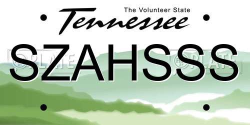 SZAHSSS Tennessee License Plate