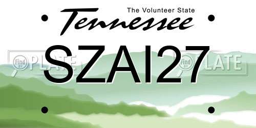 SZAI27 Tennessee License Plate