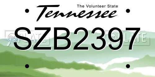 SZB2397 Tennessee License Plate
