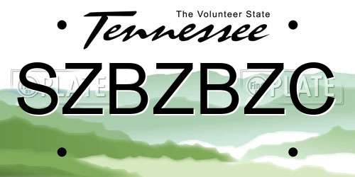 SZBZBZC Tennessee License Plate
