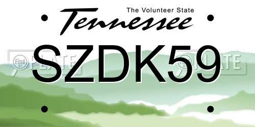 SZDK59 Tennessee License Plate