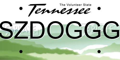 SZDOGGG Tennessee License Plate