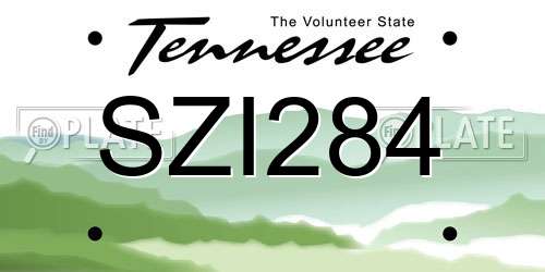 SZI284 Tennessee License Plate