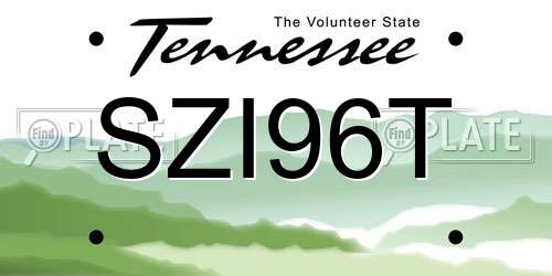 SZI96T Tennessee License Plate