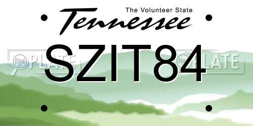 SZIT84 Tennessee License Plate
