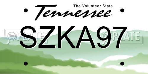 SZKA97 Tennessee License Plate