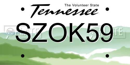 SZOK59 Tennessee License Plate