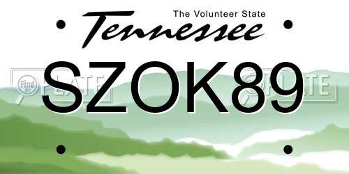 SZOK89 Tennessee License Plate