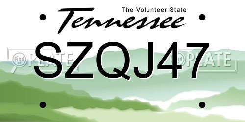 SZQJ47 Tennessee License Plate