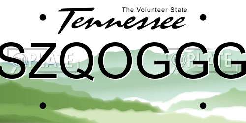 SZQOGGG Tennessee License Plate