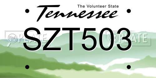 SZT503 Tennessee License Plate