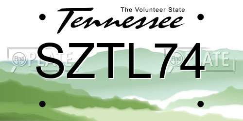 SZTL74 Tennessee License Plate