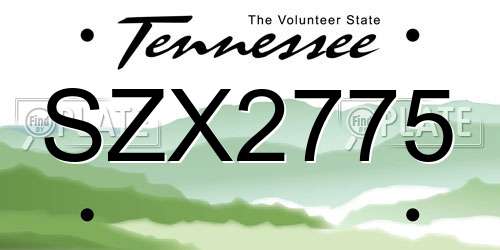 SZX2775 Tennessee License Plate