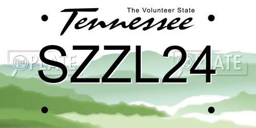 SZZL24 Tennessee License Plate