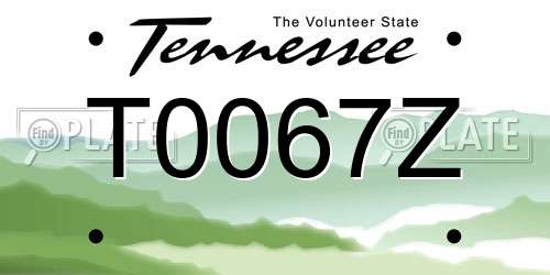T0067Z Tennessee License Plate