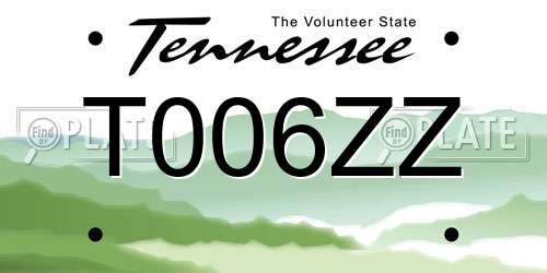 T006ZZ Tennessee License Plate