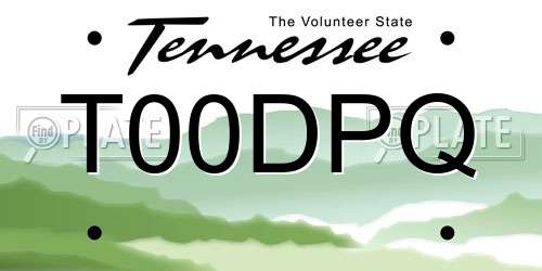 T00DPQ Tennessee License Plate