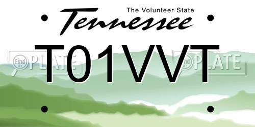 T01VVT Tennessee License Plate