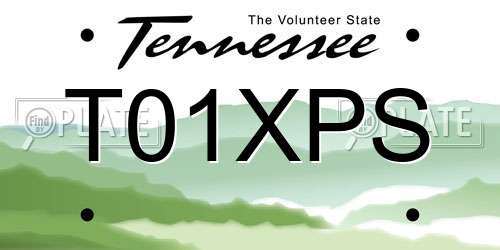 T01XPS Tennessee License Plate