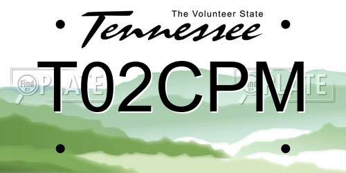 T02CPM Tennessee License Plate