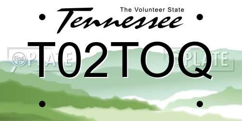 T02TOQ Tennessee License Plate
