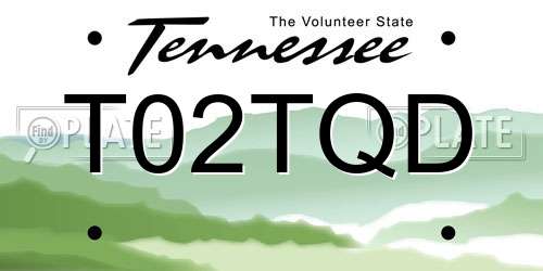 T02TQD Tennessee License Plate