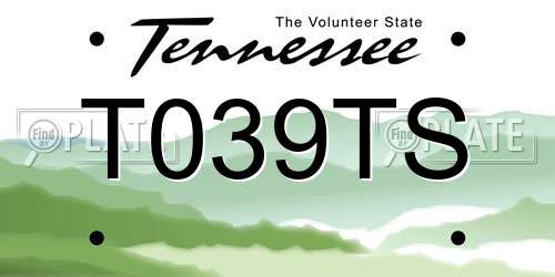 T039TS Tennessee License Plate