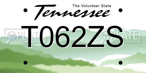 T062ZS Tennessee License Plate