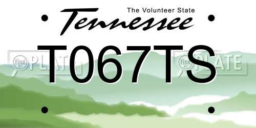 T067TS Tennessee License Plate