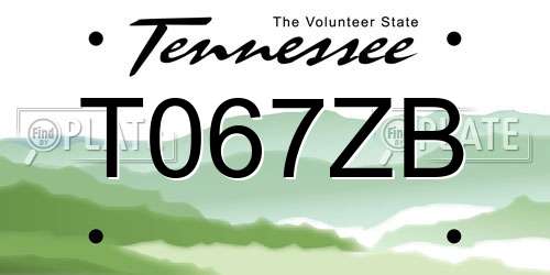 T067ZB Tennessee License Plate