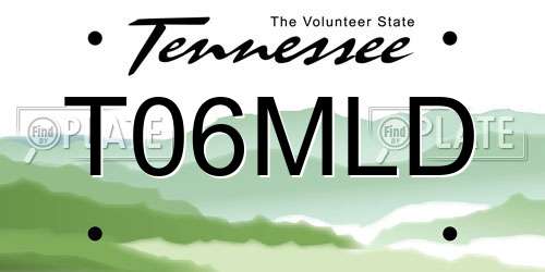 T06MLD Tennessee License Plate