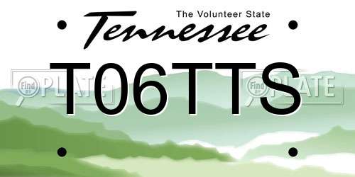 T06TTS Tennessee License Plate