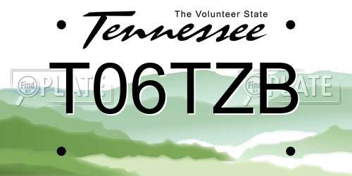 T06TZB Tennessee License Plate