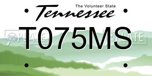 T075MS Tennessee License Plate