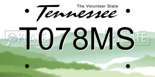 T078MS Tennessee License Plate