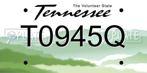 T0945Q Tennessee License Plate