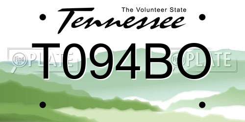 T094BO Tennessee License Plate