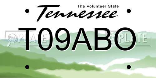 T09ABO Tennessee License Plate