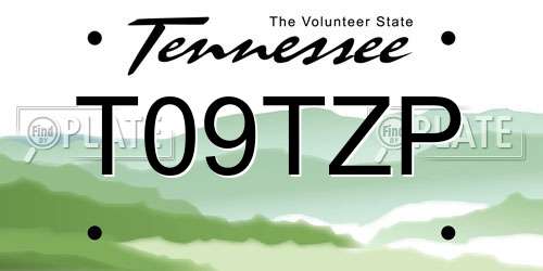 T09TZP Tennessee License Plate