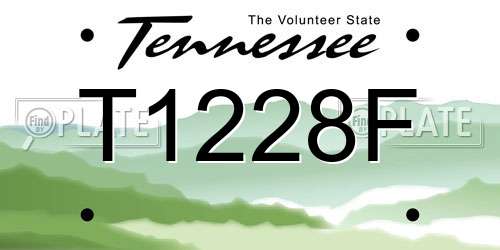 T1228F Tennessee License Plate