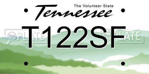 T122SF Tennessee License Plate