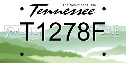 T1278F Tennessee License Plate