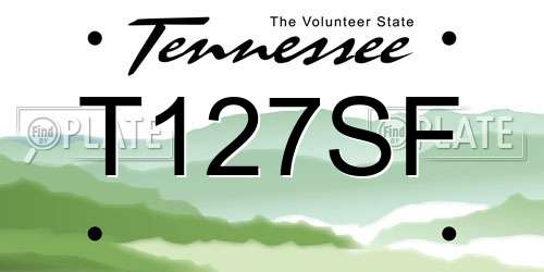 T127SF Tennessee License Plate