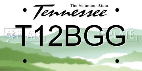 T12BGG Tennessee License Plate
